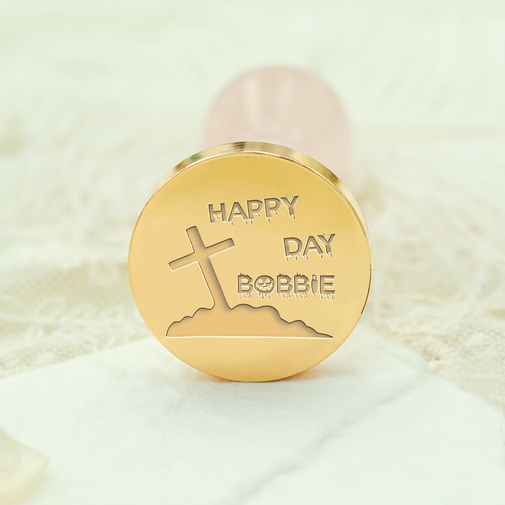 Custom Cross on Grave Halloween Name Wax Seal Stamp