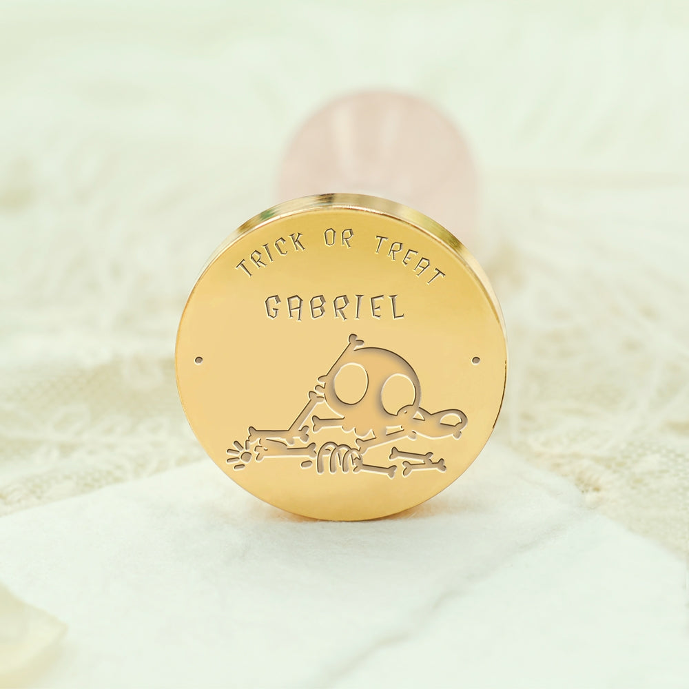 Custom Scattered Skulls Halloween Name Wax Seal Stamp