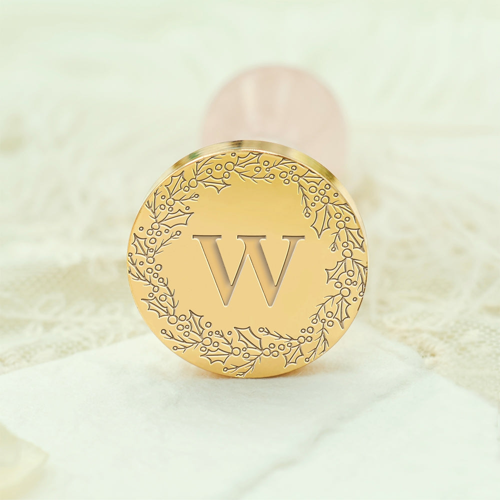 Custom Single Letter Borderless Botanical Wax Seal Stamp - Style 12 12