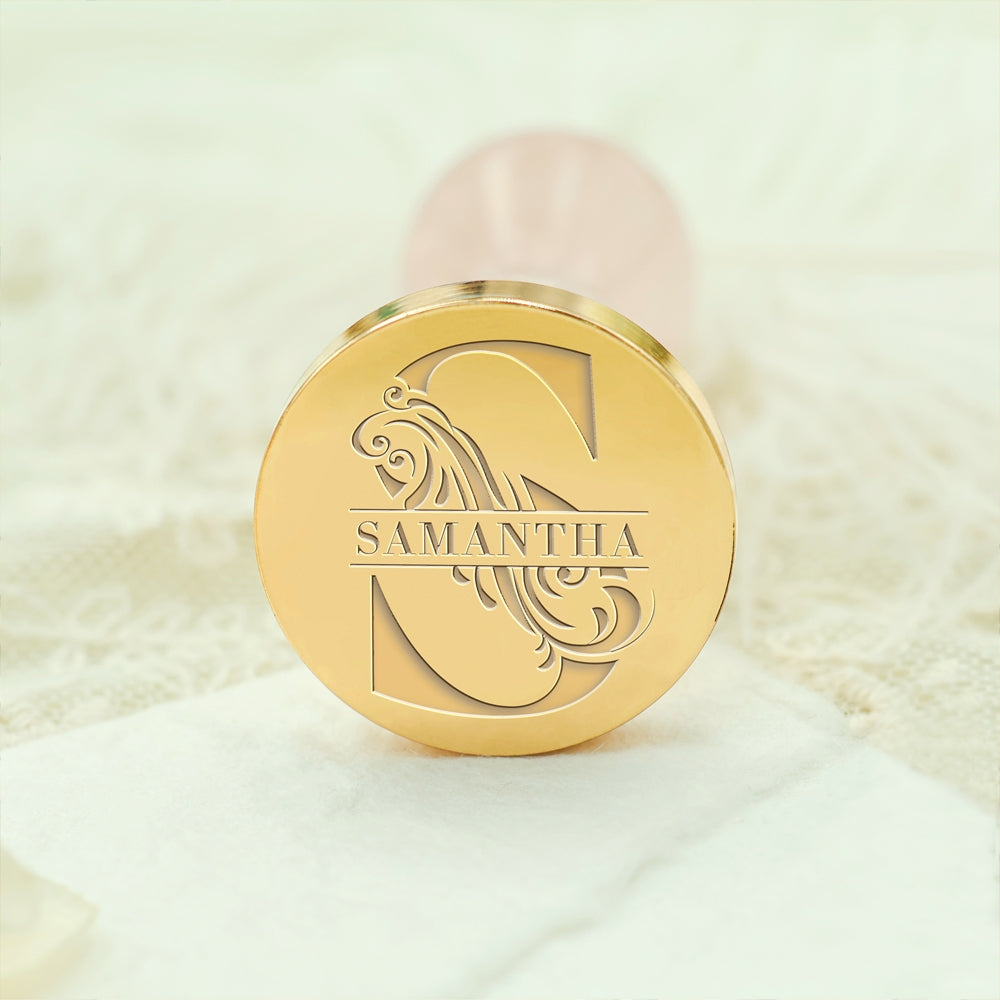 Initial & Vine Custom Name Wax Seal Stamp 20-3