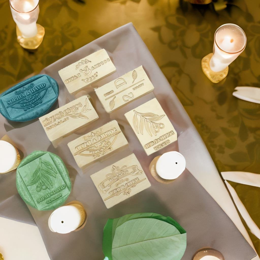 Rectangular Custom Wedding Wax Seal Stamp pebblely (3)