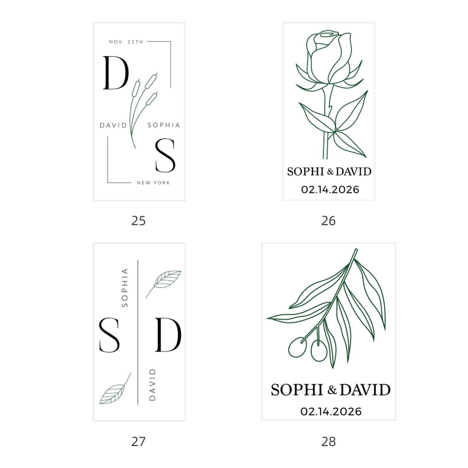 Rectangular Custom Wedding Wax Seal Stamp-sku4