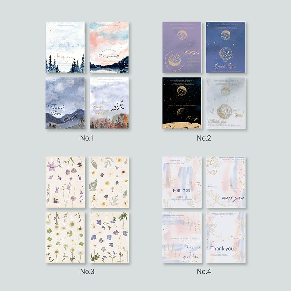 Watercolor & Oil Painting Foil Card with Vellum Envelope collection 1